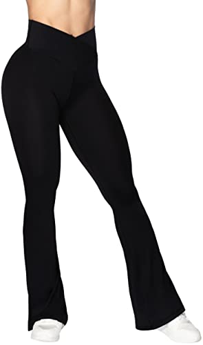 Sunzel Flare Leggings, Crossover Yoga Pants with Tummy...