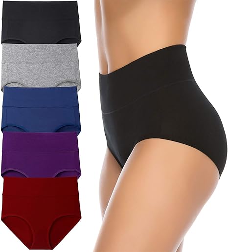 Annenmy Women’s High Waist Cotton Underwear Soft Brief Panties Regular And Plus Size – (Best Postpartum Underwear for Daily Use)